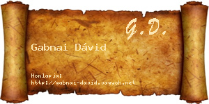 Gabnai Dávid névjegykártya